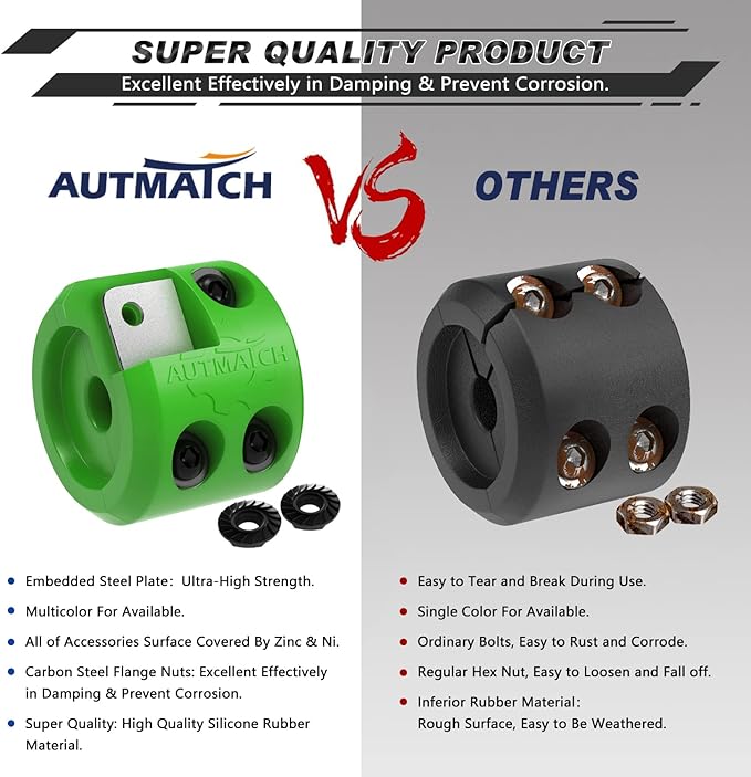 AUTMATCH Winch Cable Hook Stopper (2 Pack), Silicone Rubber Winch Stopper for Wire & Synthetic Rope, Winch Line ATV UTV, Shock Absorbent, Prevent Pulling Bounce and Abrasion, Green