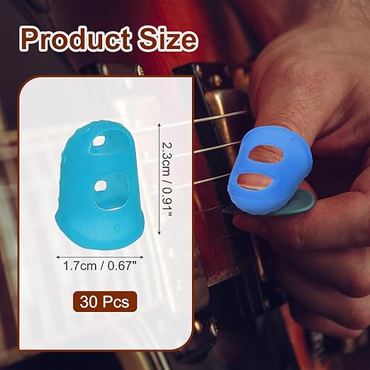 PATIKIL Finger Tip Covers Cots, Light Blue Silicone Finger Protectors Gloves Breathable Reusable Fingertip Caps with Air Holes for Dry Skin Finger Cracking, XS, 30 Pcs