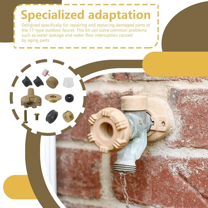 Upgraded Fix Leaking for Woodford Model 17 Faucet - RK-17MH Metal Handle Repair Kit for Outdoor/Wall Hydrants | Stops Water Leakage & Flow Issues