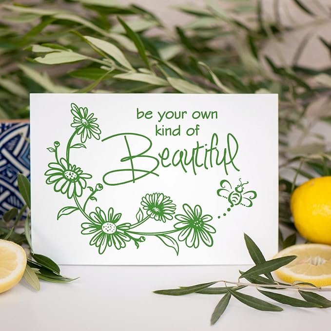 Be Your Own Kind of Beautiful Silk Screen Stencils, Chalk Screen transfers, Reusable self-Adhesive Screen Printing Stencils for Wood, Fabric, Pillows, wall DIY Home Decor