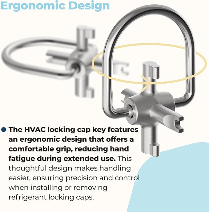 HVAC Locking Caps Key for 410A and R22 Refrigerant Safety Caps, for Installation and Removal of Locking Caps Used, Tamper Resistant Key Tool