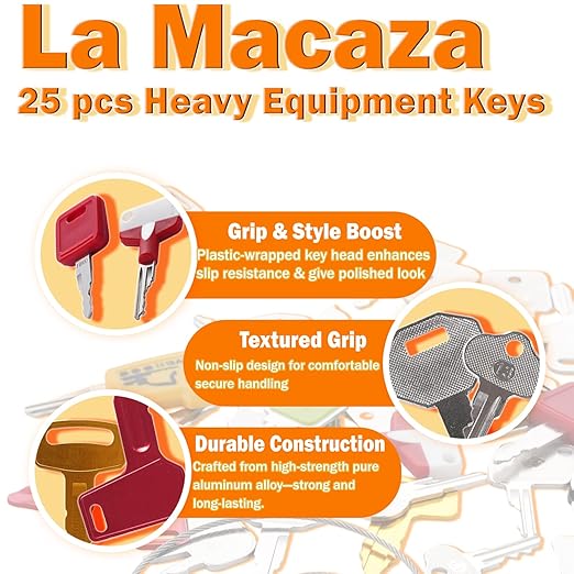 No-Duplicate Heavy Equipment Keys Master Set, Construction Ignition Key Set Fit Yanmar, Kubota, Case, JCB, JD, CAT, Hyster for Operators & Construction Workers