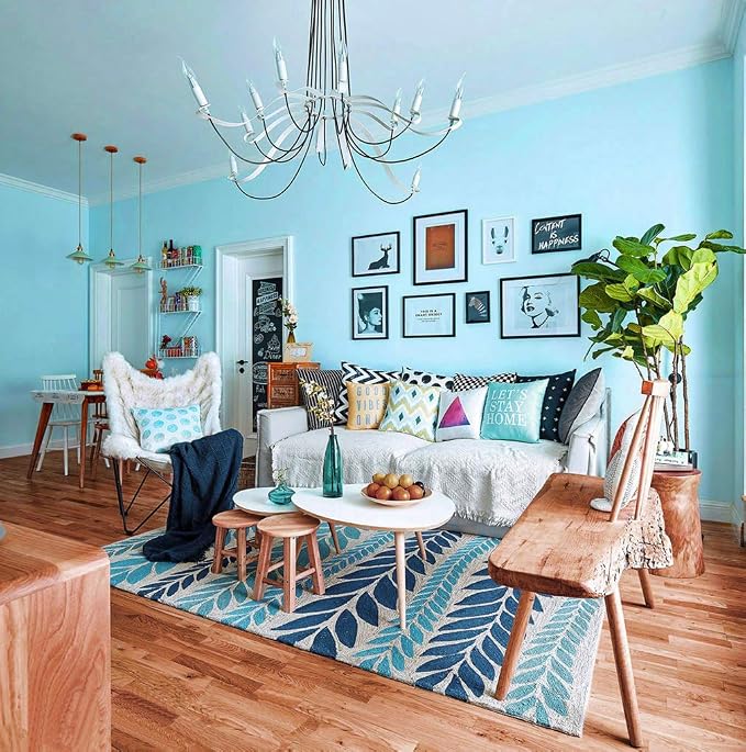 Safiyya 393"x17.7" Peel and Stick Wallpaper Teal Wallpaper Solid Color Teal Contact Paper Temporary Removable Wall Paper for Wall Furniture Cabinet Vinyl Roll