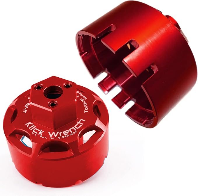 Cup Medium 2 Stage 73mm–77mm Oil Filter Wrench | 25Nm Torque Limiting & 3/8 Drive Socket | 6061-T6 Billet Aluminium Red Tool | Fits 73mm–77mm 14 & 15 Flute Canister Filters & Housings