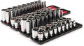 TEKTON 1/2 Inch Drive 6-Point Socket Set, 78-Piece | SHD92215 | (3/8 - 1-5/16 in., 10 - 32 mm), Shallow and Deep, Socket Rail