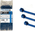 Kable Kontrol Metal Detectable Blue Zip Ties 100 Pcs, 8 Inch, 40 Lbs Test
