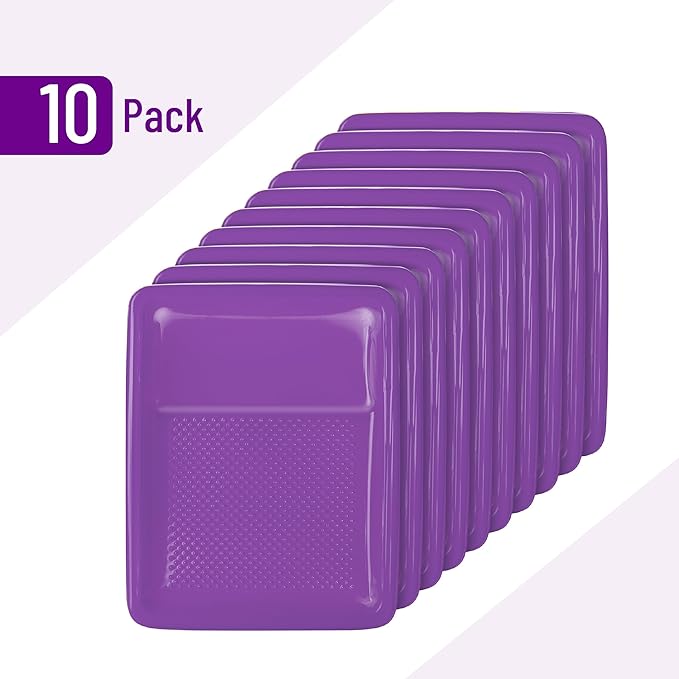 Bates- Paint Tray Liner, 9 Inch, 10 pcs, Purple Paint Pans Trays, Paint Roller Tray, Roller Tray Liners