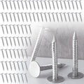 Tandefio 250 Pcs Aluminum Siding Nails 1-1/4 Inch Metal Aluminum Roofing Siding and Panel Nails to Fasten Roofing Felt Wood Decking Insulation Board