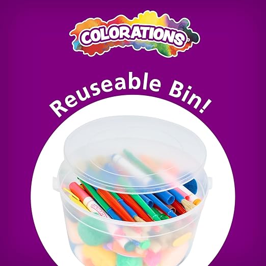 Colorations Sidewalk Chalk – 50pc 4” x 1” Washable, Bright Colored Chalk Set – Fun Kid Art Colors & Patterns – Draw on Classroom Chalkboard or Outdoor Playground – Jumbo Bulk