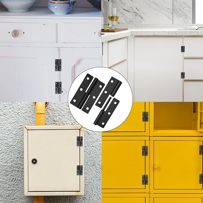 2 PCS Black Lift Off Hinge 2.5Inch Stainless Steel Detachable Small Lift Off Hinges Right Handed Slip Joint Flag Hinges Rising Butt Cabinet Door Hinges