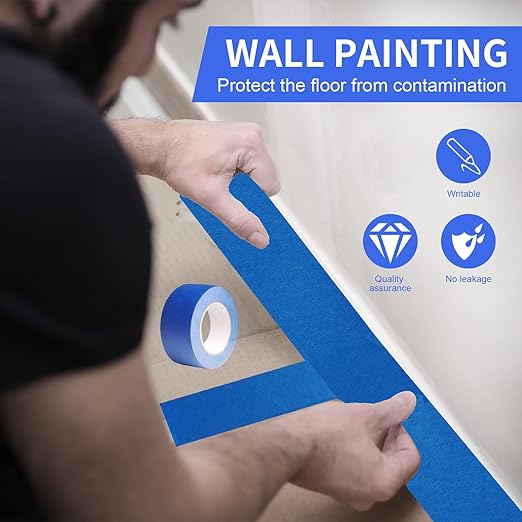 Painters Tape 2 Inch Wide, 8 Pack Blue Masking Tape for General Purpose Use, 2 Inches x 55 Yards x 8 Rolls, 440 Yards in Total