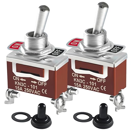 Toggle Switch 12v DC 30A, 2Pack 2Pin SPST ON Off Switch with Waterproof Boot Cap Cover for Auto Car Marine Boat.