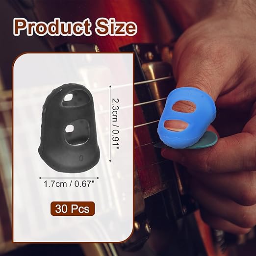 PATIKIL Finger Tip Covers Cots, Black Silicone Finger Protectors Gloves Breathable Reusable Fingertip Caps with Air Holes for Dry Skin Finger Cracking, XS, 30 Pcs