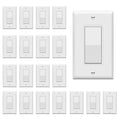 ENERLITES Decorator On/Off Paddle Switch with Wall Plates, Gloss Finish, Single Pole, 3 Wire, Grounding Screw, Residential Grade, 15A 120V/277V, UL Listed, 91150-WWP-20PCS, White (20 Pack)