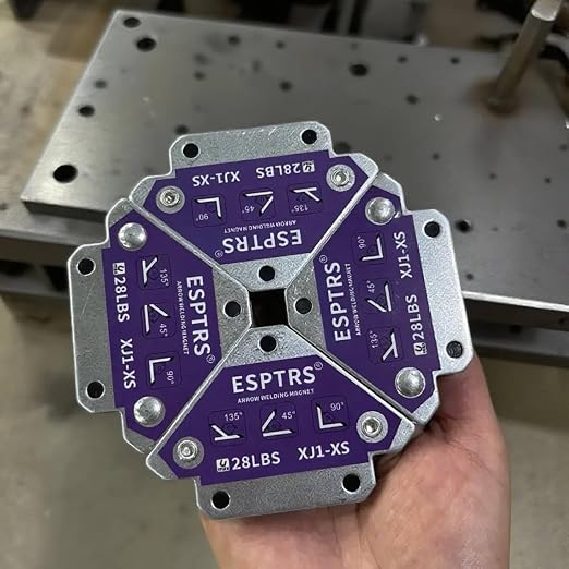 Arrow Welding Magnet, Purple, Metal Construction, 28 LBS Holding Capacity, Multi-Angle Positioning Tool for Welding