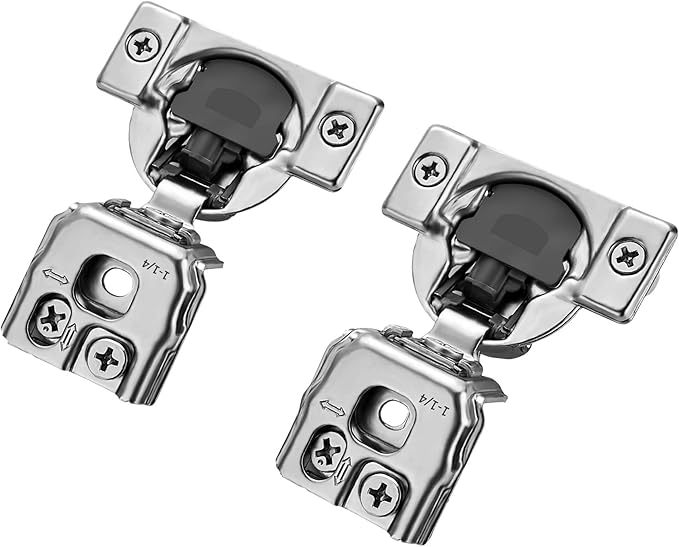 Ravinte 60 Pack 30 Pairs 1-1/4 inch Overlay Soft Close Hinges for Kitchen Cabinet Hinges Satin Nickel Hidden Hinges Stainless Steel Concealed Hinge self Closing