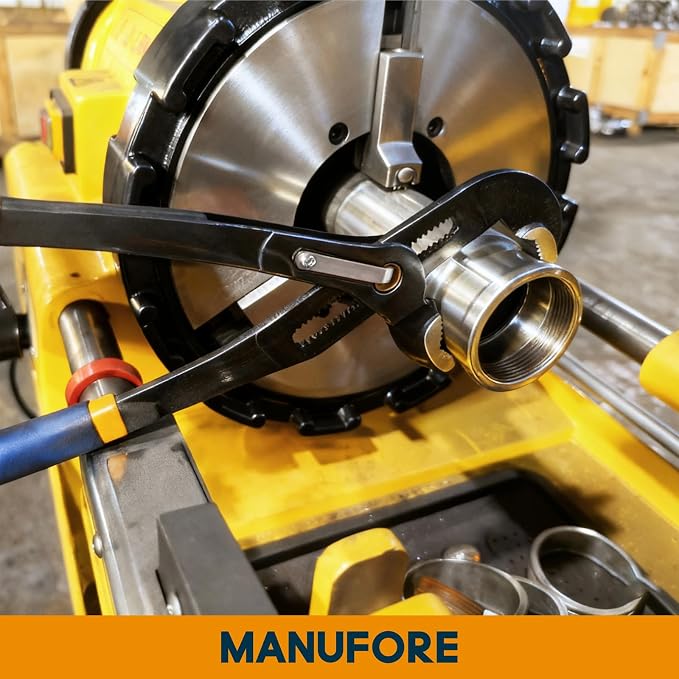 MANUFORE 16 Inch Water Pump Pliers Heavy Duty Tongue and Groove Pliers | Quick Release Design, Deep V-Jaw Teeth for Firm Grip, Comfort Grip and High Carbon Steel for Gripping Pipes, Rods, Shafts