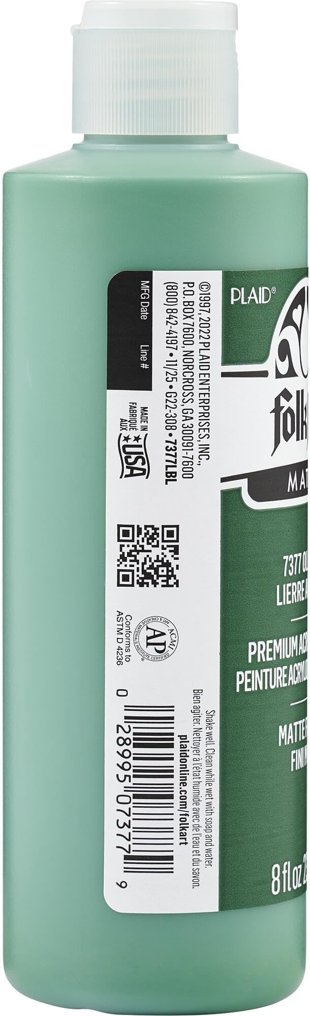 FolkArt Acrylic Craft Paint, Matte Finish, Old Ivy, 8 fl oz