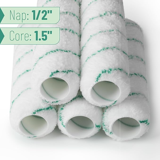 Bates- Paint Roller Covers, 9", 5 Pack, Teal Stripes, Covers for Paint Rollers 9 Inch, 9 Inch Paint Roller Covers, Paint Roller Cover, Paint Roller Covers 9 Inch, Large Paint Roller Covers