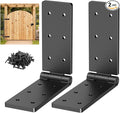 Heavy Duty Gate Hinges,270° Solid Double Layer Folding Butt Hinges with Electroplating for Heavy Plywood, Backyard Wood Gates and Fence(2 Pack)