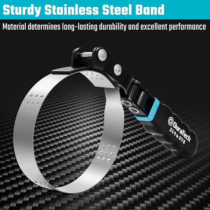 DURATECH Standard Swivel Oil Filter Wrench, 3-1/4" - 3-7/8" | Oil Filter Removal Tool, Ideal for Car Repair Tools