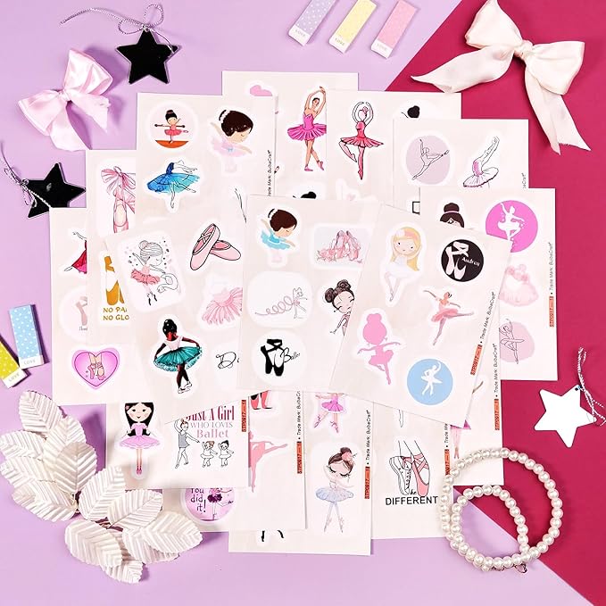 BulbaCraft Ballet Stickers - Ballerina Laptop Stickers, Ballet Gifts, Ballerina Party Supplies, Gifts for Women & Men