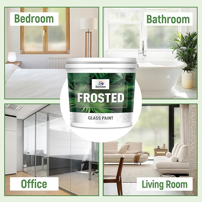 Frosted Glass Paint 35 Fl Oz Window Privacy Paint Frosted Glass Paint Kit Waterproof UV Resistant Frost Paints for Window Privacy Film Windows Frosting for Home Bathroom Kitchen Office Window Frosting