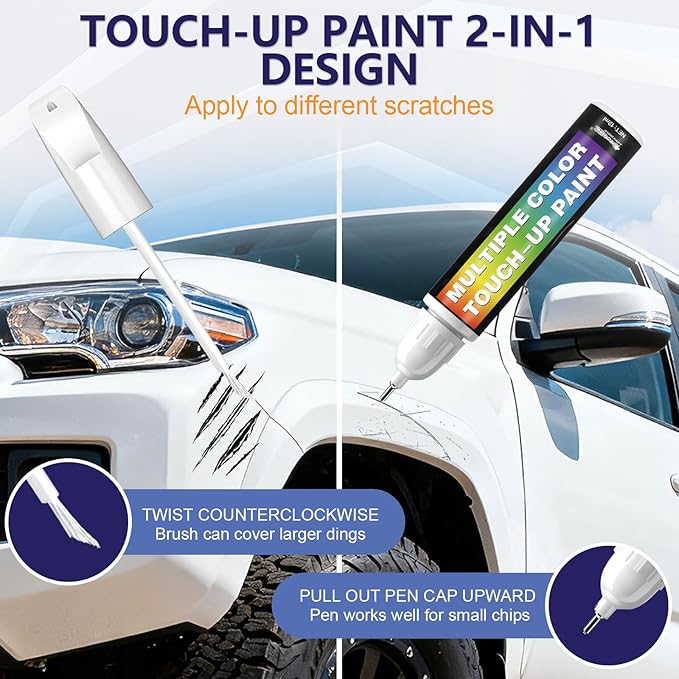 [2-PACK] Ruby Red Metallic(RR) for Ford Car Touch Up Paint,Pro-Grade Quick Drying-Mirror Polish Effect,Quick & Easy Premium Car Scratch Remover,Easy to Use
