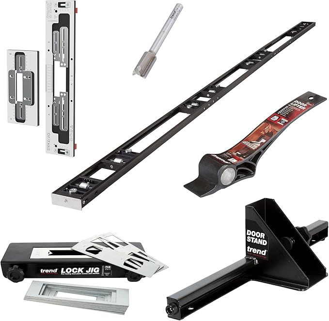 Trend Door Installation Kit, Includes the Adjustable AnyDoor (2'6"–9'), Foot-Operated Door Lifter, Door Stand, Lock & Strike Plate Jigs and Professional Router Bit, U*H/JIG/D9/B3