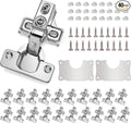 Cabinet Hinges - 40 Pack for 1/2 inch Overlay Cabinet, Face Frame Concealed 105Deg Self Closing Hinges, Stainless Soft Close Cabinet Door Hinges with Mounting Screws and Repair Plate