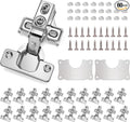 Cabinet Hinges - 60 Pack for 1/2 inch Overlay Cabinet, Face Frame Concealed 105Deg Self Closing Hinges, Stainless Soft Close Cabinet Door Hinges with Mounting Screws and Repair Plate