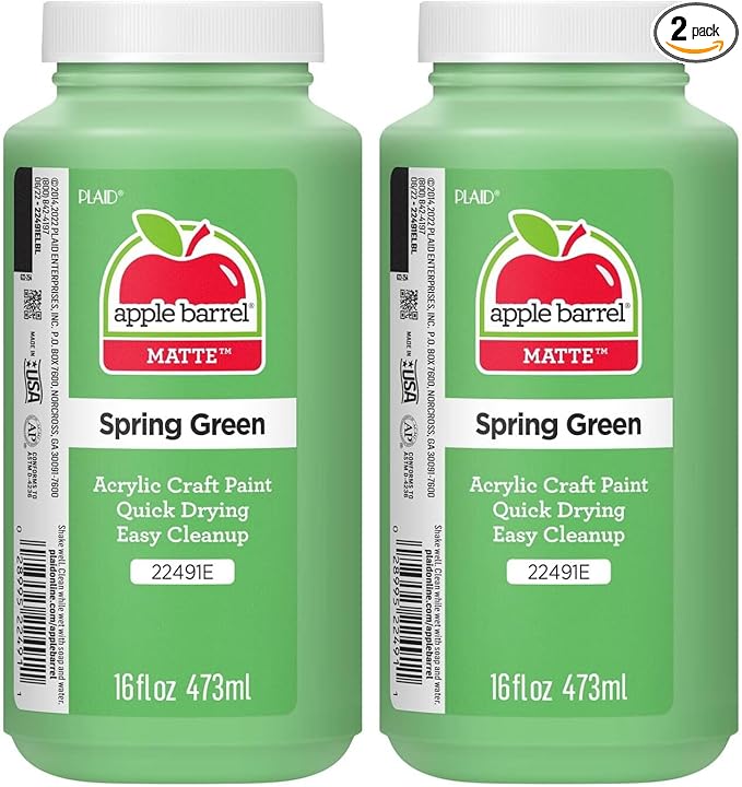 Apple Barrel 22491E ACRYLIC PAINT, 16 oz, Spring Green (Pack of 2)