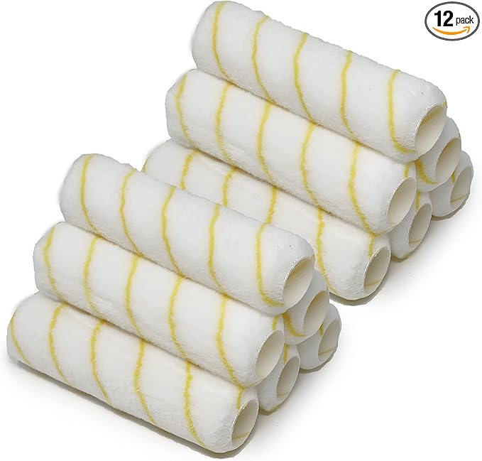 Allgala Paint Roller Covers, 12-Pack 9 Inch Shedless Paint Roller Covers 1/2 Inch Nap, Covers for Paint Roller Frame and Paint Roller Kit