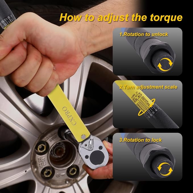 3Pcs Click Torque Wrench Set For Bike, Car, Motorcycle & DIY | 1/4", 3/8" & 1/2" Drive ±4% Accuracy, 72-Tooth Dual-Direction Adjustable Ratchet, 2-230N.m Dual Scale