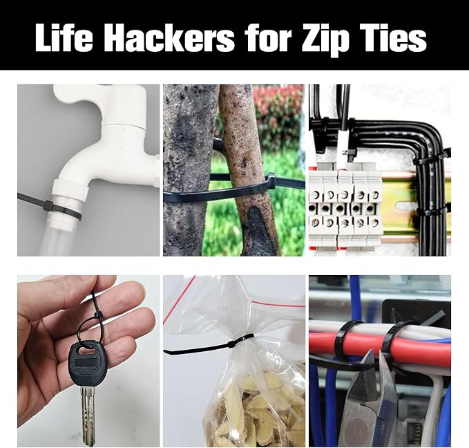 Zip Ties 12 inch, 1000 Pack Black Zip Ties, Self-Locking Nylon Cable Ties with 50 lb Tensile Strength,Wire Ties for indoor and outdoor use.