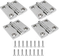 Boat Hinges,Heavy Duty Marine Grade 316 Stainless Steel 4 Pcs 2" x 2" Flush Mount Square Boat Hatch Cabinet Door Butt Hinge with Screws