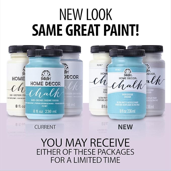 FolkArt Home Décor Chalk Paint, Blue Suede 8 fl oz Acrylic Craft Paint with an Ultra Matte Finish, 51051
