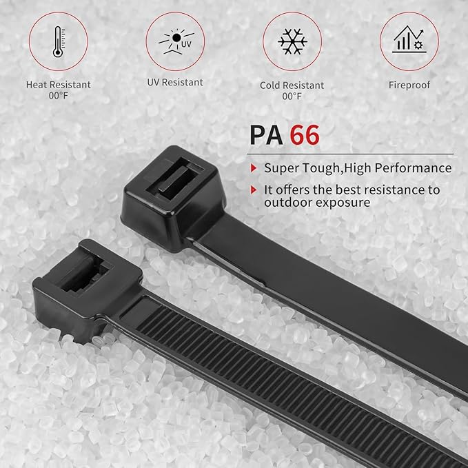 BethTie 36 inch Black Large Zip Ties Heavy Duty 60 PCS, 250 LBS Ultra Strong Plastic Wire Ties, Large Cable Ties Extra Long Tie Wraps, Indoor and Outdoor Use