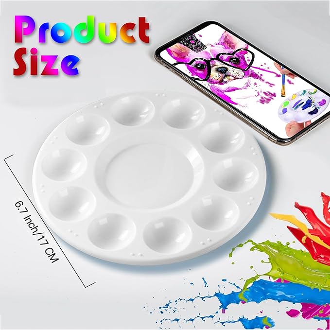 22pcs Paint Palettes, Plastic Paint Tray Palette, Paint Pallets for Kids or Students to DIY Craft Class or Art Class, White