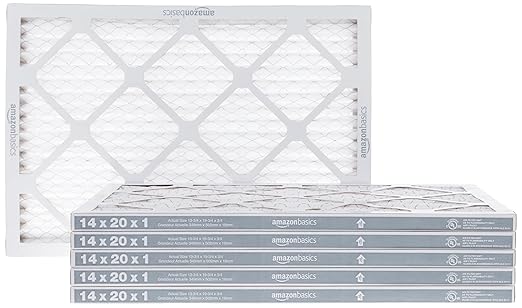 Amazon Basics 14x20x1 Air Filter, MERV 8 AC Furnace Filters, Allergy Control, Electrostatic, Removes Dust Pollen and Lint, 6-Pack (Actual Size: 13.75" x 19.75" x 0.75")