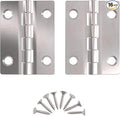Nickel Butt Hinges - 2" x 1-1/2" - Pack of 16 - Flush Mount Cabinet Door Hinges - Furniture Hardware - BH7-SN (8)