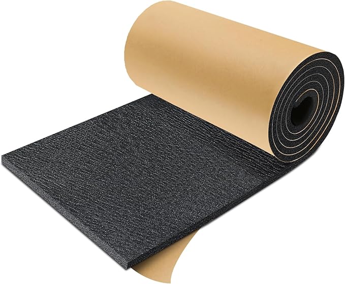 TroyStudio Sound Proof XPE Foam Highly Tear-Resistant, Self-Adhesive 13" x 78" Acoustic Heat Shield Closed Cell Foam Sheet - Waterproof Noise Vibration Thermal Insulation Roll for Home, HVAC and Car