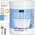 DWIL Tile Paint, Tub and Tile Refinishing Kit with Tools, Water-based Bathtub Paint - Low Odor, Easy to Use, 25-30sq.ft, 16.5oz, Semi-Gloss White