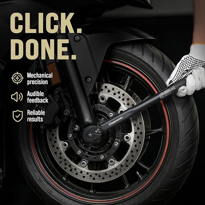 3/8 Torque Wrench 10-80 Ft-Lb, Click Torque Wrench 3/8 Drive | Reinforced Steel Gears, Quick-Release Head, Non-Blurry Laser Markings, 98% Efficiency Boost, Pro Cr-V for Auto & Motorcycle