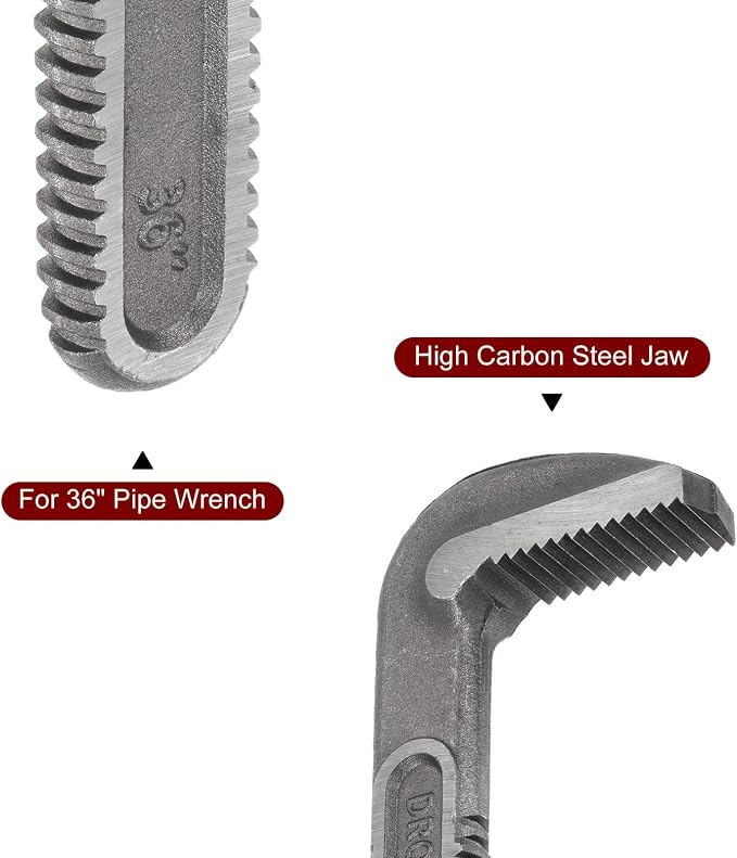 HARFINGTON Pipe Wrench Hook Jaw 36" Plumbing Wrench Replacement Jaws Carbon Steel for 36" Adjustable Wrench