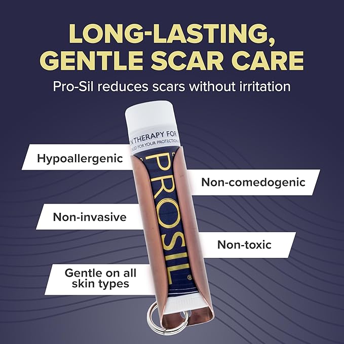 ProSil Elite Carry™ Palm-Sized Silicone Scar Stick – Twist & Protect Keychain Design Scar Treatment for Easy, On-the-Go Application – Secure Dial with One-Handed Use Silicone Stick - Rose Gold Sleeve