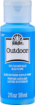FolkArt Outdoor Acrylic Craft Paint, Gloss Finish, Feather Blue, 2 fl oz