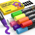WUO 8 Colors Liquid Chalk Markers, 15mm Jumbo 3-in-1 Nib Window Chalk Markers, Washable Chalkboard Markers for Glass, Windows, Blackboards, Mirrors, Bistro Signage, and DIY Art Crafts