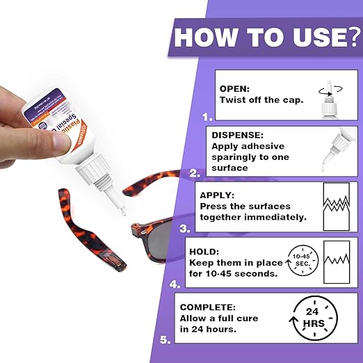 30g Plastic Glue, Instant Super Glue for Plastic, Fast Dry Strong Plastic Adhesive for Acrylic, Model, DIY Crafts, Tube, PVC, Vinyl, ABS, PBT, PS, PA, PC, PM, MA, Nylon