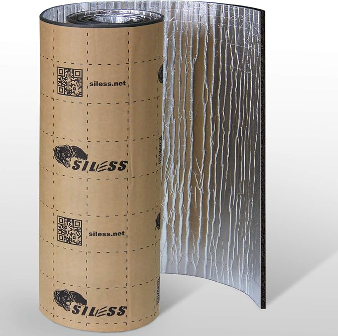 Siless Liner 157 mil (4 mm) 36 sqft Aluminum Foil Finish Car Sound Deadening & Heat Insulation Closed Cell Foam - PE Foam Sound Deadener